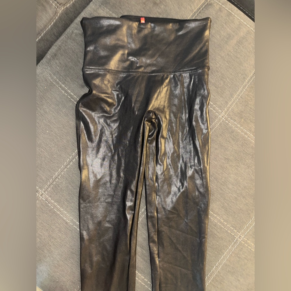 SPANX faux leather Black Leggings